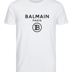 T-SHIRT 100% ΒΑΜΒΑΚΙ ΜΕ LOGO - ΛΕΥΚΟ - BALMAIN